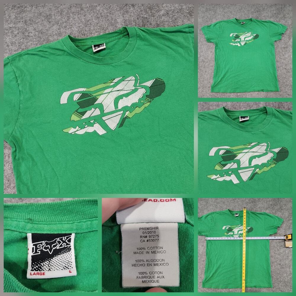 VTG Y2K Fox Racing Mens L Large MotoX Motorcross MotorX Graphic‎ T Shirt